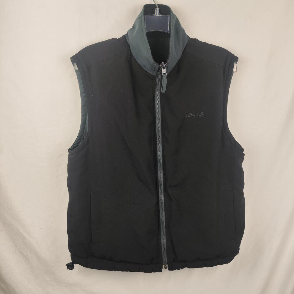 Allen Solly Vest Mens Medium Black Puffer Full Zip Stand Collar Lined Outdoor